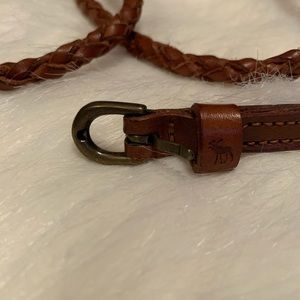 A&F braided brown leather belt